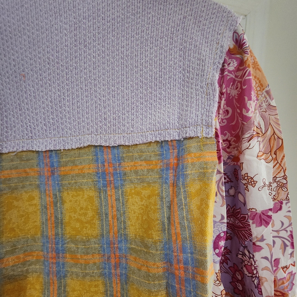 POL Printed Button Down Long Sleeve Exposed Seam Shacket M NWOT - Picture 10 of 12